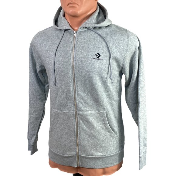 🌸Sale🌸 Converse Star Chevron Hoodie Sweatshirt Gray Women's Size 10008818-A03 - Picture 3 of 4